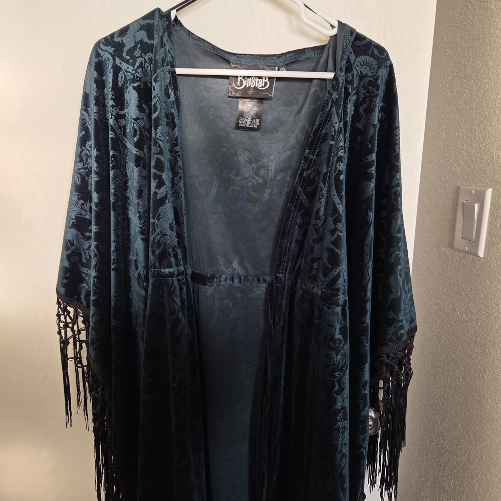 Killstar Dark Green Velvet Kimono